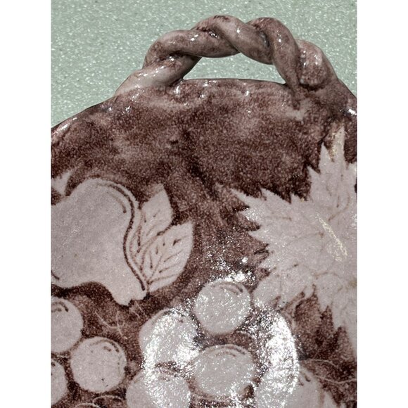 Vietri Pottery Bowl 7" Small Hand Painted Brown Beige Fruit Ruffle Edge Tuscan - Picture 5 of 6